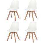 vidaXL Chaises à manger lot de 4 Blanc Plastique