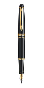 Waterman expert stylo plume  noir  plume moyenne  cartouche encre bleue  coffret cadeau