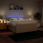 vidaXL Sommier à lattes de lit avec matelas Crème 180x200 cm Tissu