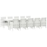 vidaXL Ensemble de salle à manger pour jardin 11 Pièces Blanc Grand