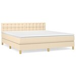 vidaXL Sommier à lattes de lit avec matelas Crème 180x200 cm Tissu