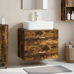 vidaXL Meuble de Salle de Bain Suspendu Chêne fumé 62 5 x 44 5 x 50 cm