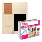 Coffret pyrogravure + organiseur de bureau en bois 39 x 49 cm
