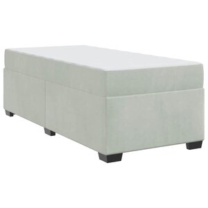 vidaXL Cadre de lit avec matelas Gris clair 100 x 200 cm Velours