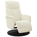 vidaXL Fauteuil inclinable avec repose-pied crème velours