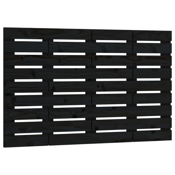 vidaXL Tête de lit murale Noir 106x3x63 cm Bois massif de pin
