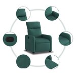 vidaXL Fauteuil inclinable Vert foncé Tissu