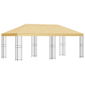 vidaXL Abri de jardin 6 x 3 m Crème Polyester et Acier 190 gsm