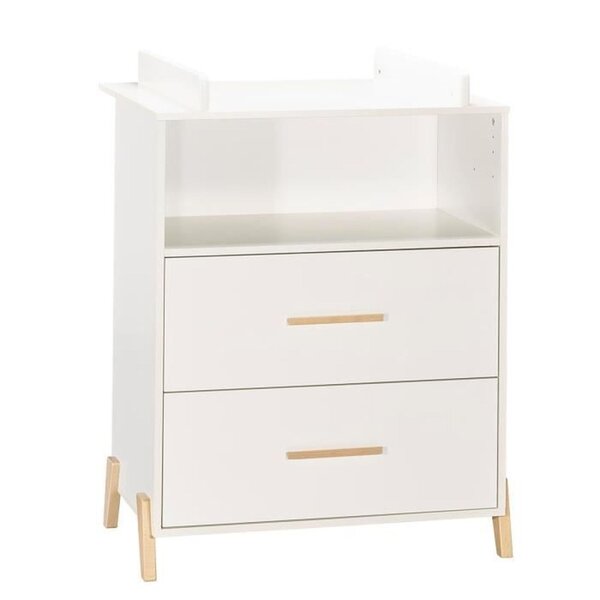 Commode blanche 2 portes et 1 niche