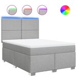 vidaXL Sommier à lattes de lit avec matelas Gris clair 160x200cm Tissu