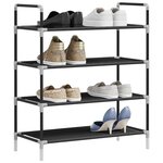 vidaXL Range-chaussures avec 4 étagères Métal et Tissu non tissé Noir
