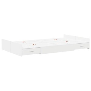 vidaXL Cadre de lit avec rangement avec tête de lit Blanc 120 x 200 cm