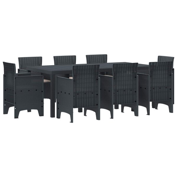 vidaXL Ensemble de salle à manger pour jardin 9 Pièces Anthracite