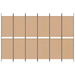 vidaXL Paravent à 6 panneaux Beige 300 x 200 cm Tissu