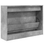 vidaXL Armoire à chaussures gris béton 80x21x57 cm bois d'ingénierie
