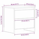 vidaXL Cabinet de chevet 2 Pièces Bois ancien 45 x 34 x 44.5 cm