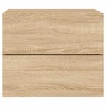 vidaXL Table de chevet murale avec lumières LED chêne sonoma