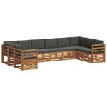 vidaXL Ensemble de canapés d'extérieur 10 pc Naturel et Anthracite