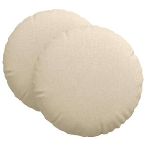 vidaXL Coussins de siège 2 Pièces Crème Ø60 x 21 cm tissu