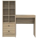 vidaXL Bureau avec rangement 2 Pièces Chêne Sonoma 70 x 40 x 76 cm