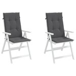 vidaXL Coussins de chaise de jardin à dossier haut lot de 2 anthracite