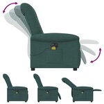 vidaXL Fauteuil de massage inclinable électrique Vert foncé Tissu