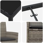 vidaXL Ensemble de salle à manger pour jardin 5 Pièces Gris polyrotin