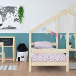 Lit cabane pour 2 enfants bois massif blanc 90 x 160 cm