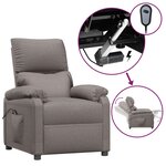 vidaXL Fauteuil inclinable électrique Taupe Tissu