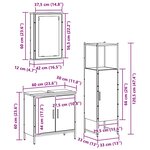 vidaXL Ensemble de meubles de salle de bain en 3 pièces Bois ancien Bois reconstitué