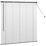 vidaXL Store de Fenêtre avec des rideaux Autre Noir 80 x 130 cm Aluminium