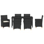 vidaXL Ensemble de salle à manger pour jardin 7 Pièces Noir polyrotin