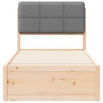 vidaXL Cadre de lit avec tête de lit rembourrée Gris clair 80 x 200 cm
