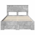 vidaXL Cadre de lit Gris béton 120 x 200 cm Bois d'ingénierie