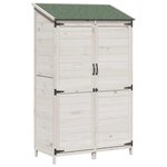 vidaXL Abri de jardin Blanc 106 5 x 56 x 176 cm Bois de Sapin Massif