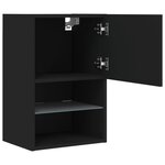 vidaXL Meubles TV avec lumières LED 2 Pièces noir 40 5x30x60 cm