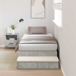 vidaXL Cadre de lit avec rangement Gris béton 226 5 x 75 x 31 5 cm