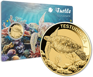 Monnaie TURTLE Sea Creatures 1/1000 Oz Medaille Or