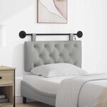 vidaXL Tête de lit suspendue Avec lumière LED Gris nuage Tissu