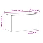 vidaXL Meuble TV mural avec lumières LED gris béton 60x35x31 cm