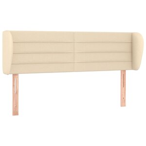 vidaXL Tête de lit avec oreilles Crème 147x23x78/88 cm Tissu