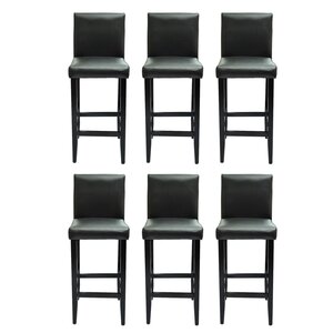 vidaXL Tabourets de bar lot de 6 noir similicuir
