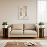 vidaXL Support de Plante 2 pièces Chêne fumé 25 x 25 5 x 40 5 cm