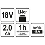 YATO Batterie Li-Ion 2 0Ah 18V