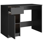 vidaXL Bureau noir 100x50x75 cm bois d'ingénierie