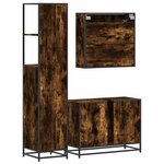 vidaXL Ensemble de meubles de salle de bain 3 Pièces chêne fumé