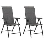 vidaXL Chaises pliables de jardin lot de 2 gris résine tressée