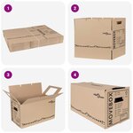 vidaXL Boîte de Déménagement 20 Pièces Marron 59 x 31.5 x 31.5 cm Carton