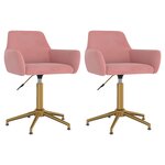 vidaXL Chaises pivotantes à manger lot de 2 Rose Velours