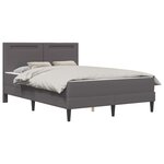 vidaXL Cadre de lit avec bandes LED Gris 120 x 190 cm Simili cuir